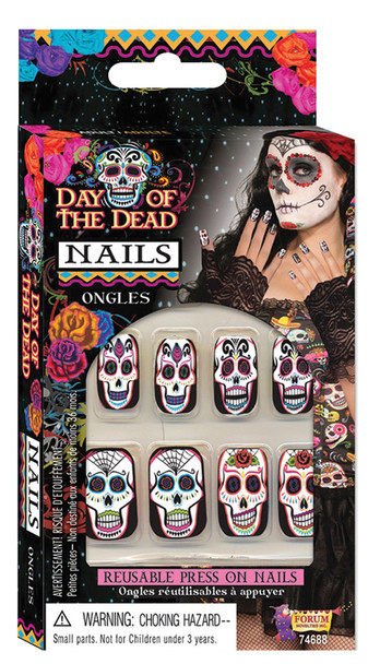 Day Of The Dead Nails Accessory Adult