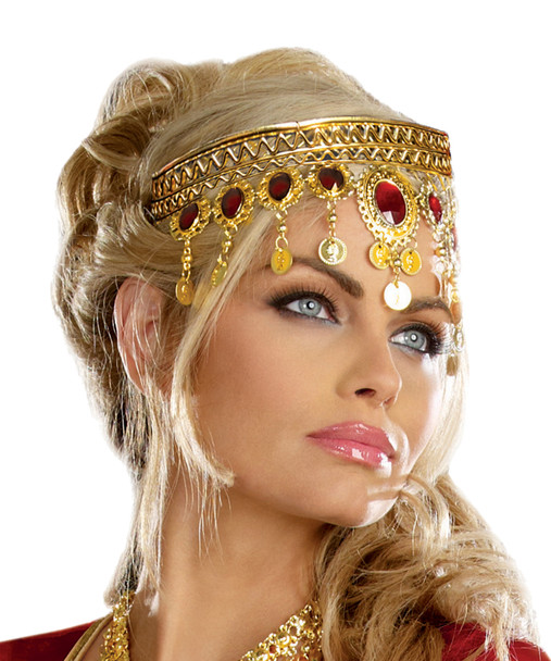 Head-Piece Gold Dripping Rubies Adult