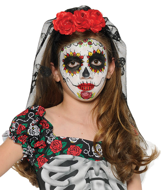 Day Of The Dead Mantilla Deluxe Adult-768910