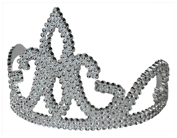 Girl's Plastic Tiara With Combs Child Costume Silver