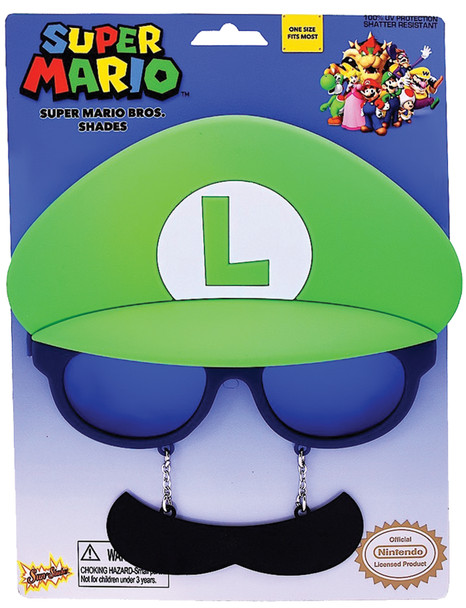 Men's Luigi Sunstache-Super Mario Brothers Adult