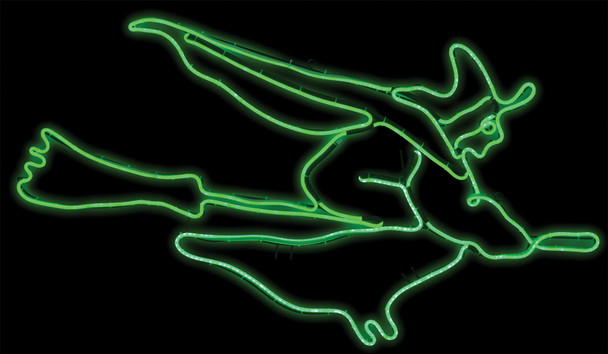 Short Flying Witch "Light Glo" Led Neon Sign