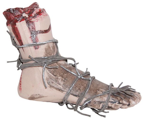 Bloody Foot With Barbed Wire