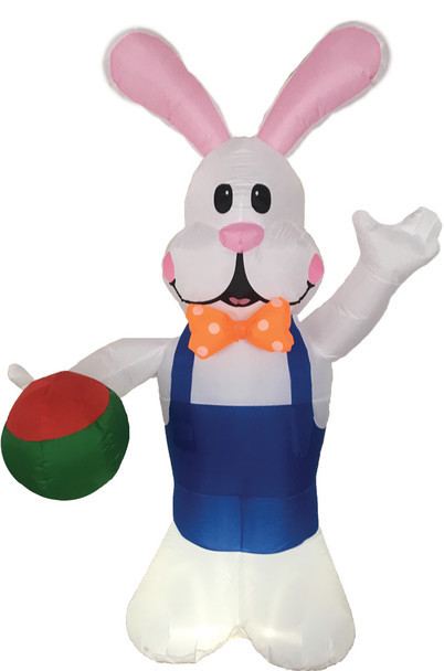 7' Airblown Inflatable Bunny With Egg