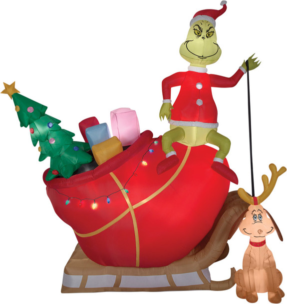 Airblown Inflatable Grinch Max In Sled