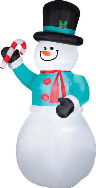 Airblown Inflatable Snowman With Candy Cane