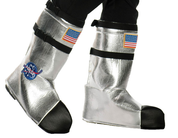 Boy's Astronaut Boots Tops Child Costume Silver