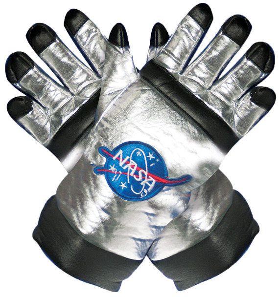 Boy's Astronaut Gloves Child Costume Silver