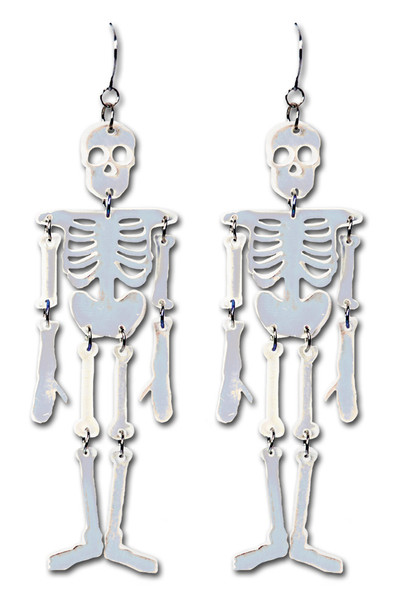 Reflective Skeleton Earrings Adult