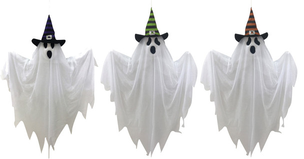 28" Witch Hat Ghost-Set Of 3