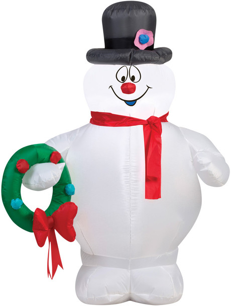 Airblown Inflatable Frosty Holding Wreath