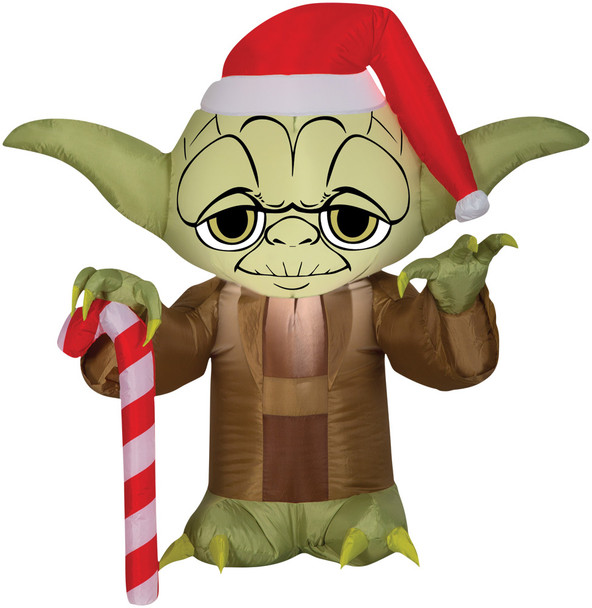 Airblown Inflatable Yoda With Santa Hat