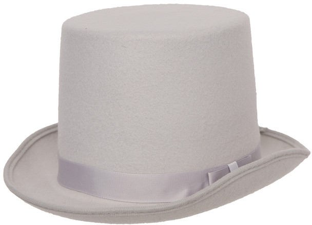 Felt Top Hat Adult White/Grey