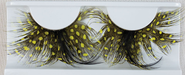 Women's Eyelashes Feather Yellow With Black