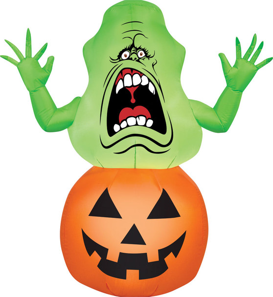 42" Airblown Inflatable Slimer On Pumpkin