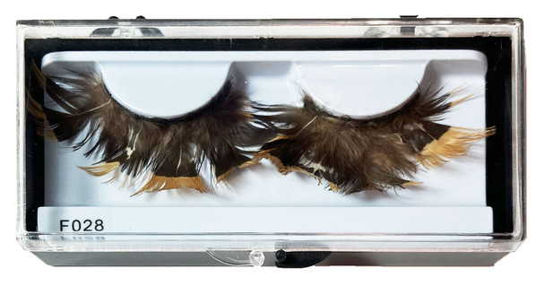 Women's Eyelashes Feather-Brown/Gold