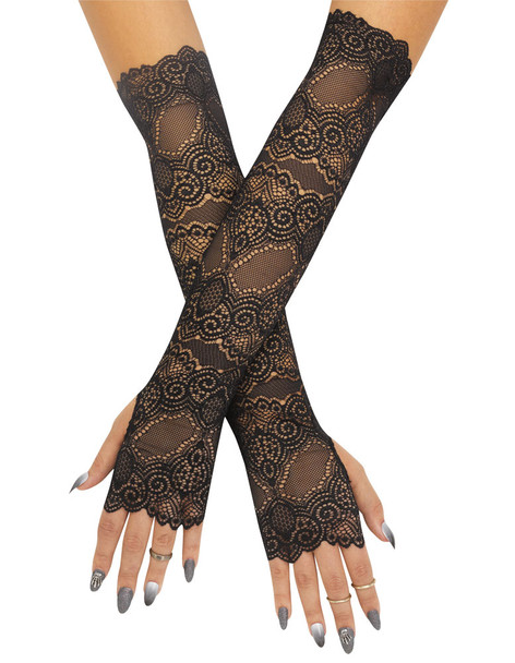 Women's Gloves Fingerless Scalloped Lace