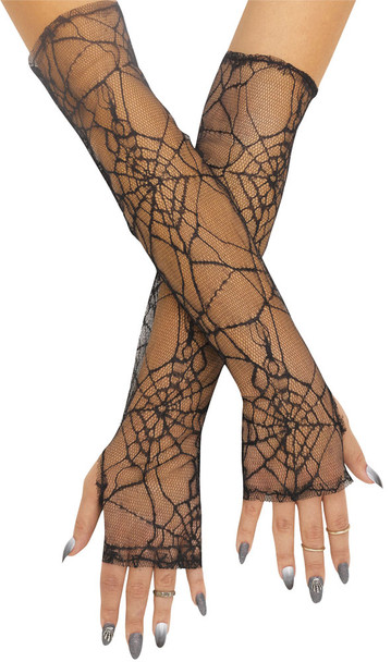 Women's Gloves Fingerless Spiderweb Lace