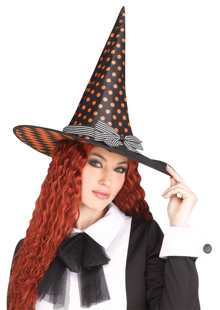 Women's Hat Witch Vintage Black And Orange