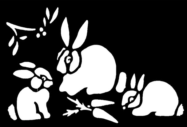 Stencil Bunnies Brass