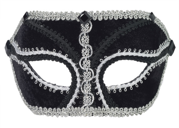 Women's Black & Silver Venetian Mask