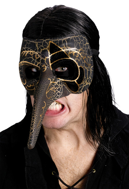 Men's Raven Venetian Mask Black