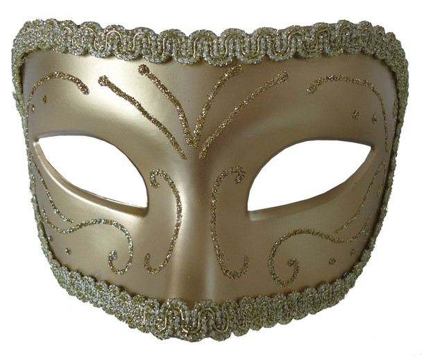 Women's Medieval Opera Mask Gold/Gold