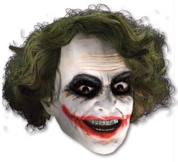 Joker 3/4 Mask With Hair-Dark Knight Trilogy Adult
