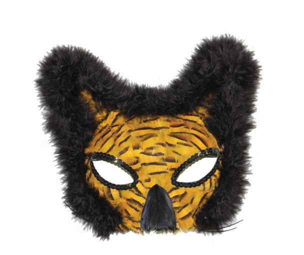 Gold Feather Lion Mask Adult