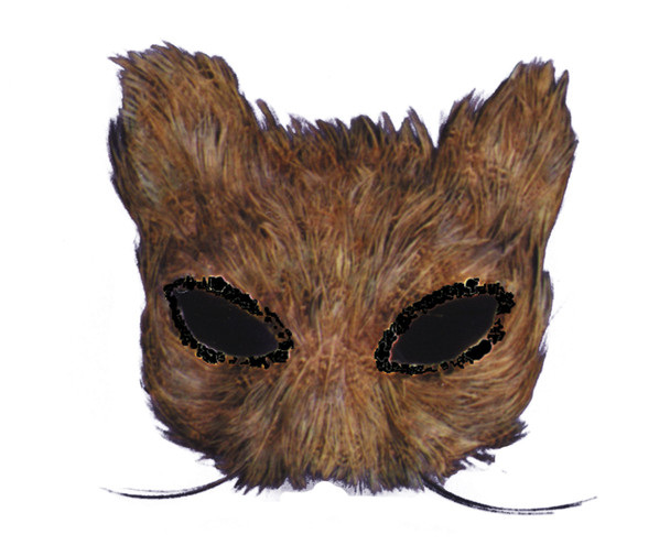 Natural Feather Cat Mask Adult