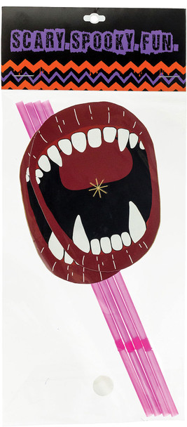 Straws With Fangs Paper Mouth Adult