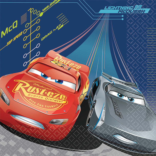 6.5" Disney Cars 3 Lunch Napkins-Pack Of 16