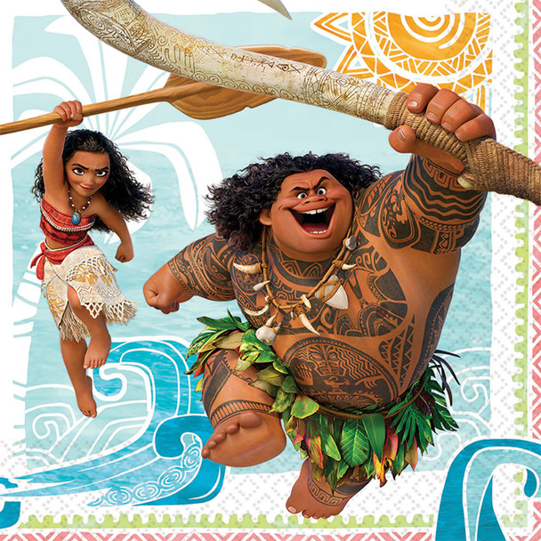 6.5" Moana Lunch Napkins-Pack Of 16