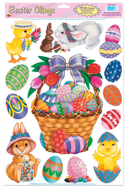 Easter Basket Friends Clings-Multi-Color