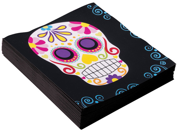 10" Day Of The Dead Napkins-Pack Of 16