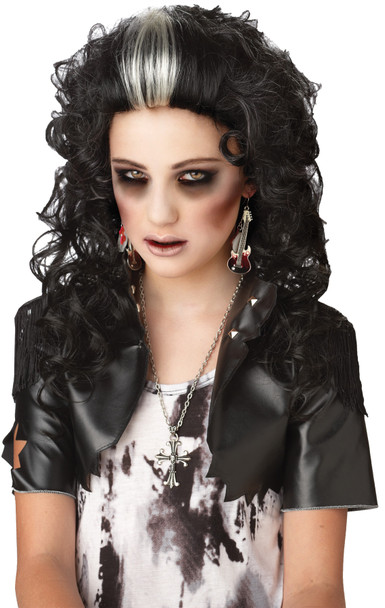 Women's Wig Rocked Out Zombie Bk White