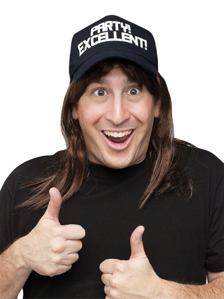 Men's Wig SNL Wayne Excellent /Hat