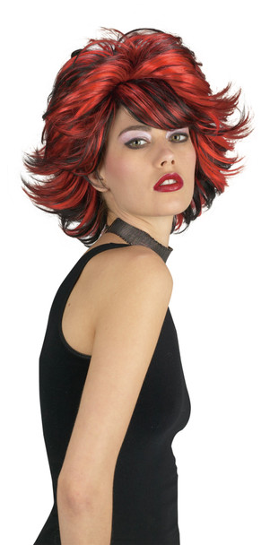 Women's Wig Choppy Black/Red
