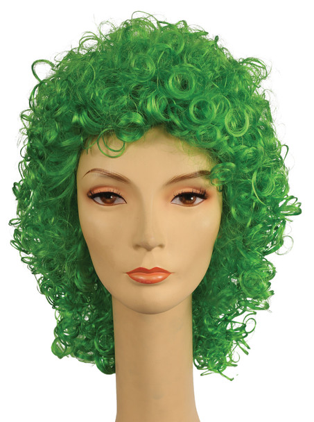 Women's Wig Clown Disco Wavy Green Kaf4