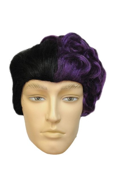 Men's Wig Two Face Black/Purple