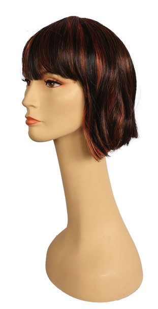 Women's Wig China Doll Black/Orange