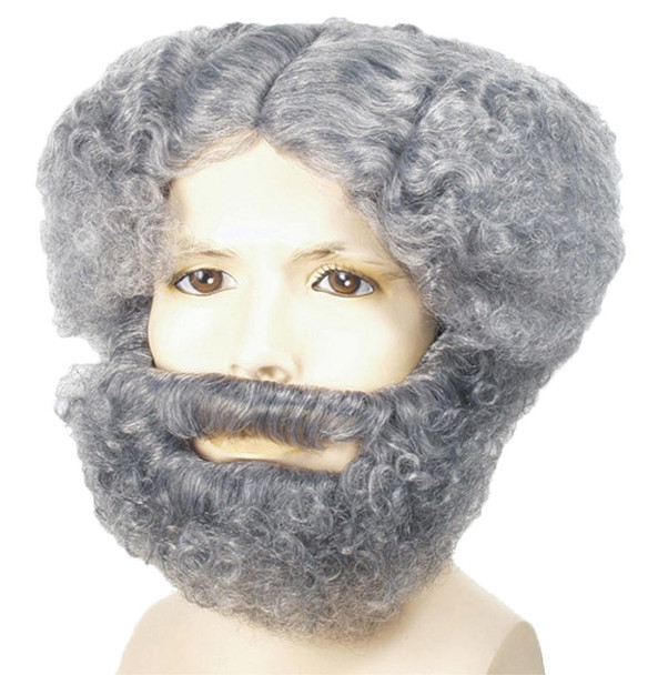 Men's Wig Mad Scientist Set White