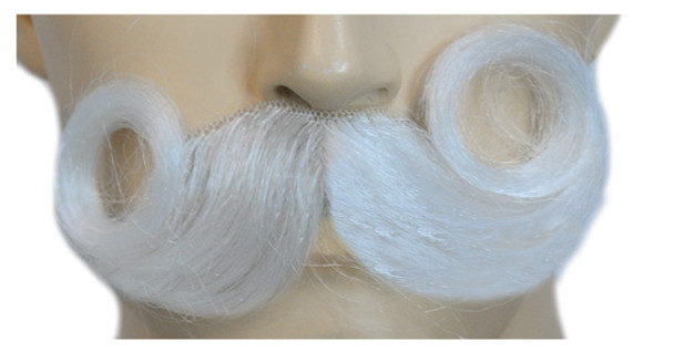 Men's Wig Santa Mustache White 007