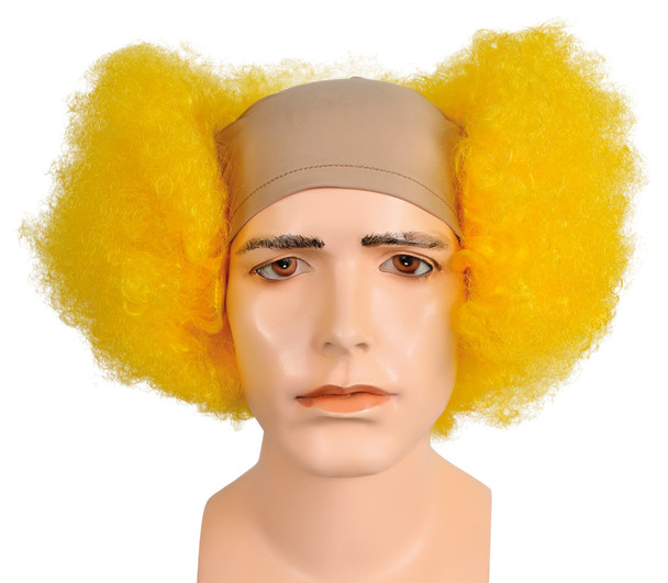Men's Wig Bald Curly Clown Fl Front Yellow