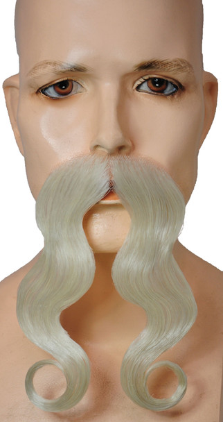 Men's Wig Viking Mustache Synthetic White