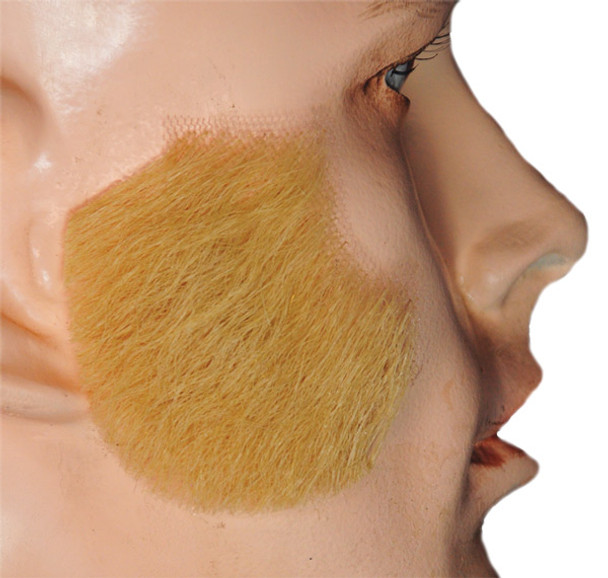 Men's Wig Muttonchop M22 Human Hair Light Charcoal Brown/Gray 38