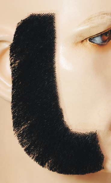 Men's Wig Sideburns Long Synthetic Black