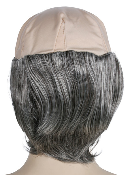 Men's Wig Bald Short Tramp Dark Brown/Gray 44