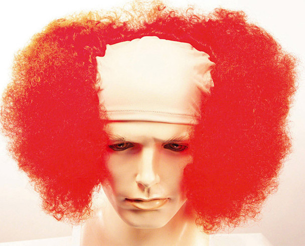 Men's Wig Bald Curly Clown Red