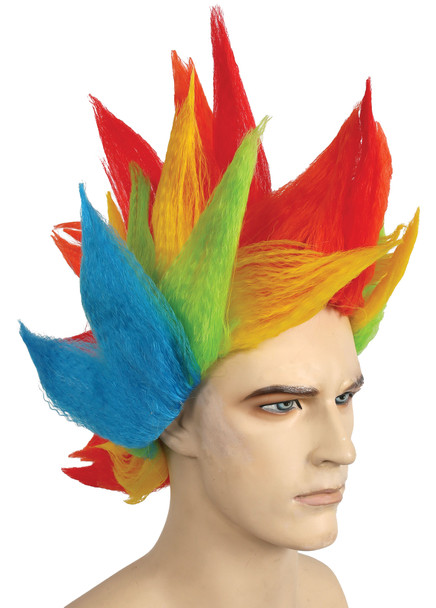 Men's Wig Clown Spike Rainbow